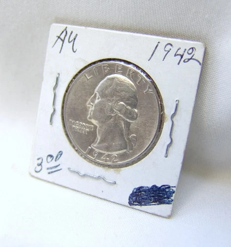 1942 Silver Washington Quarter Coin! AU! - NO RESERVE!
