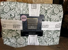 WILLIAM MORRIS: Sunflower Evergreen QUILT and EURO PILLOWS Shams Christmas