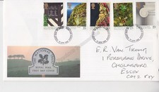GB ROYAL MAIL FDC FIRST DAY COVER 1995 NATIONAL TRUST STAMP SET ESSEX PMK HANDWR