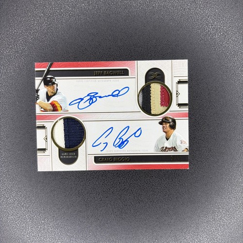 2025 Topps Definitive Jeff Bagwell Craig Biggio DUAL GAME USED JERSEY AUTO SP /5