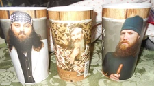 Lot of 3 Duck Dynasty Commander Souvenir Cup Uncle Si Robertson Hallmark Willie
