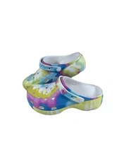 Crocs Clogs Womens 11 Classic Platform Pastel Tie Dye Rainbow