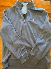 IZOD Advantage Performance Stretch 1/4 Zip Pullover Sweatshirt Men  s M Blue