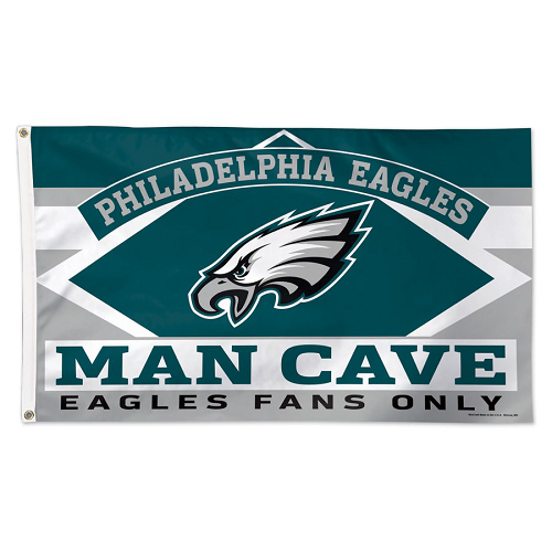 PHILADELPHIA EAGLES NFL " MAN CAVE" GREEN 3' X 5' WALL BANNER. NEW - Picture 1 of 1