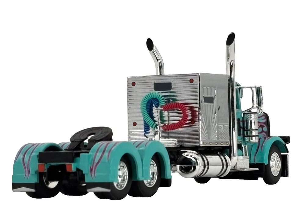 1/64 DCP TEAL/BLACK/PINK PETERBILT 389 W/ 60" MERCURY SLEEPER - Image 2 of 4