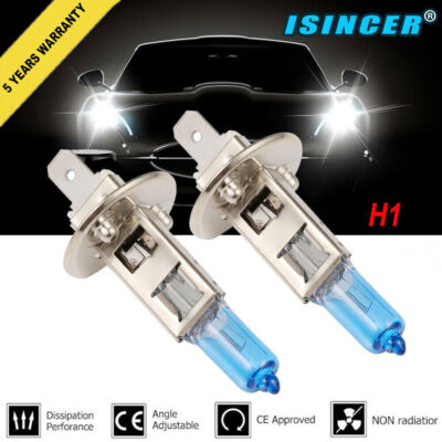 2X H1 Xenon White HID High Low Beams Headlight Fog Lights Bulbs 55W 6000K 12V