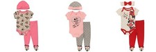 Disney Minnie Mouse  3-Piece Bodysuit and Footed Pants Layette Set  Baby Girls 