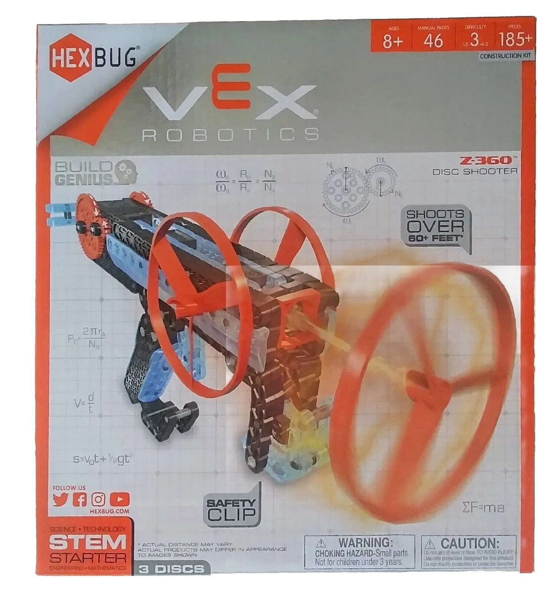 HEXBUG VEX Robotics STEM Ages Z-360 Disc Shooter 185+ Piece