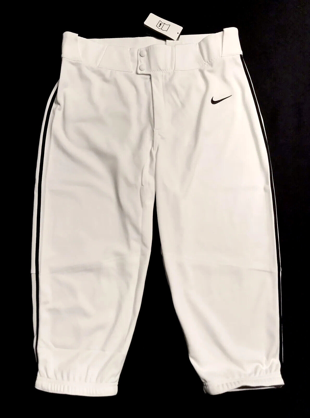 Mens Nike Vapor Select High Piped Baseball Game 3/4 Pants Large White