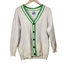 Future Collective Kahlana Barfield Brown Button-Up Cardigan Sweater L Academia