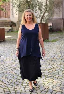 MAGNA - Lagenlook TOP SHIRT Gr 44 bis 54 - navy blau