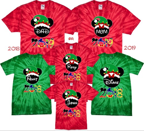 Christmas Disney Family Vacation 18 Mickey Minnie Matching T Shirts Tiedye Ebay