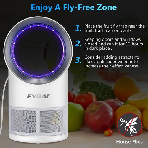 Fruit Fly Trap for Home Indoor, Time Setting, Bug Light,10 Pcs Sticky Glue Board - Picture 2 of 8