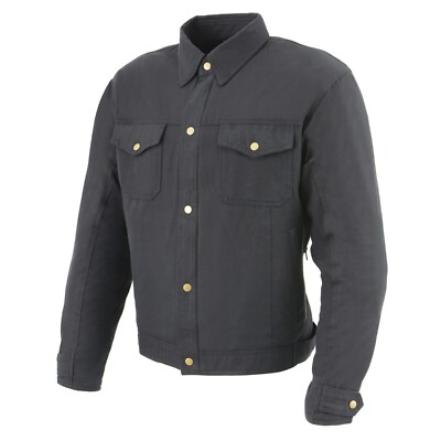 Milwaukee Leather MPM1623 Men's Armored Denim Biker Shirt w/ Kevlar  Liner