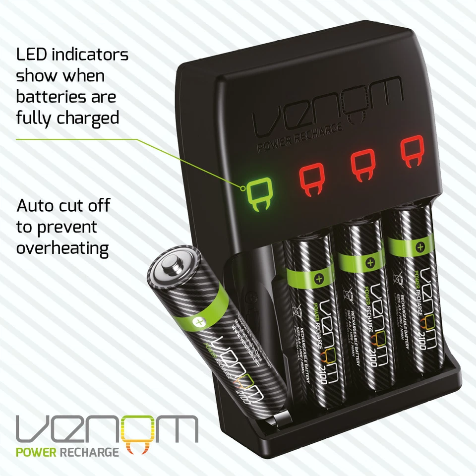 Venom Plug In Wall Battery Charger for Rechargeable AA and AAA Batteries - Image 3 of 4