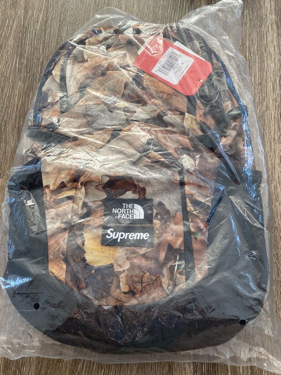 BRAND NEW FW16 SUPREME THE NORTH FACE POCONO BACKPACK LEAVES CAMO