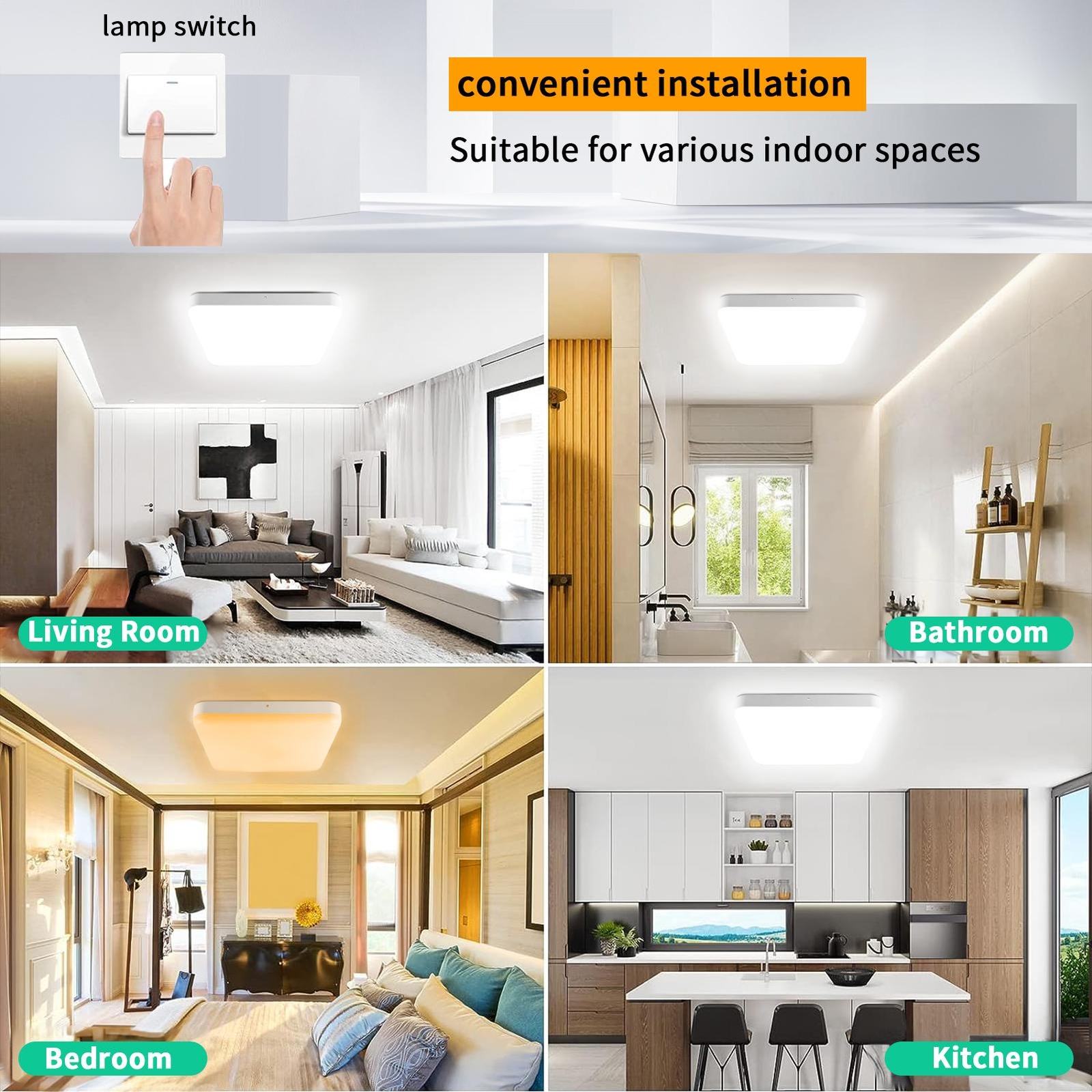 18W72W Modern LED Ceiling Light Bedroom Kitchen Bedroom Lamp Panel