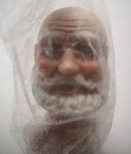 Santa porcelain 1 1/8" bald man w / white beard doll head and hands 160-86
