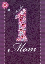 Number One Mom with Gems - Designer Boutique Handmade Easter Card