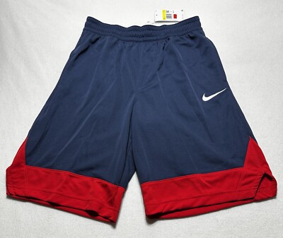 Nike Icon Basketball Shorts Men's Small Dri-FIT Navy Blue Red AJ3914-413 New NWT
