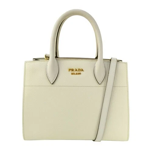 Prada Saffiano Leather Shoulder Bag in White