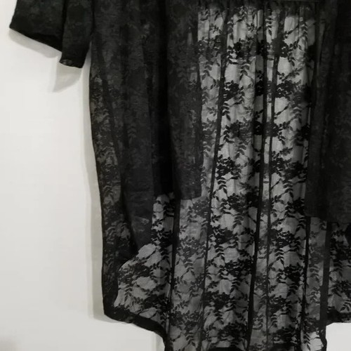 NWT Anna Kaci Black Lace Kimono Blouse Swim Coverup Top Size XL - Picture 7 of 9