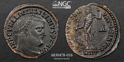 Licinius I, Antike Münze NGC AU. BI reduzierte Nummus Heraclea AD 308-324. A1175