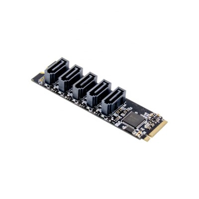 PCIe X2 M.2 Key M to 5-Port SATA 3.0 adapter Card NGFF NVME to sata3.0 Converter