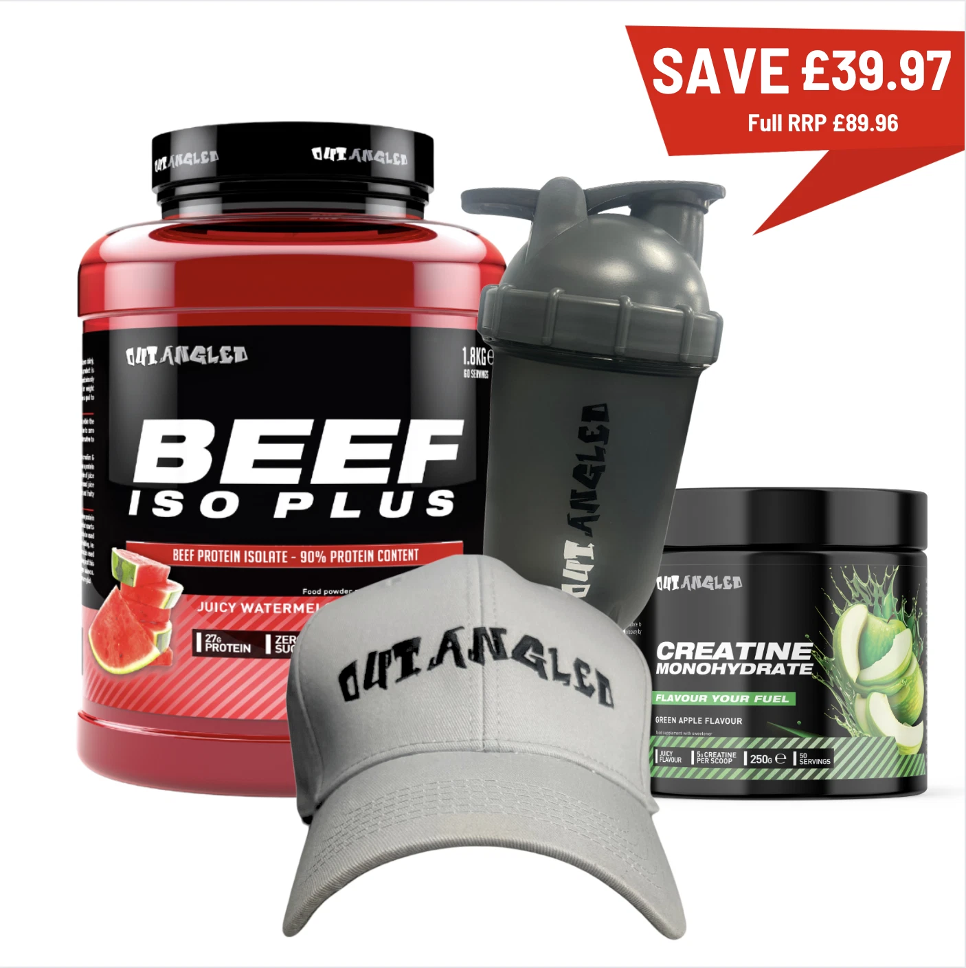 Beef Protein Isolate Protein, Creatine Monohydrate , Shaker & cap Out Angled
Opens in a new window o