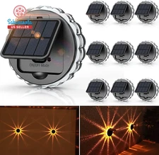 Solar Outdoor Fence Lights for Yard, 10 Pack Solar Landscape Path Lights