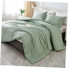 King Size Comforter Set Sage Green, 3 Pieces King 104"x90" 01 - Sage Green
