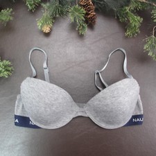 Nautica Bra 36C Gray Padded Underwire Adjustable Clasp Back