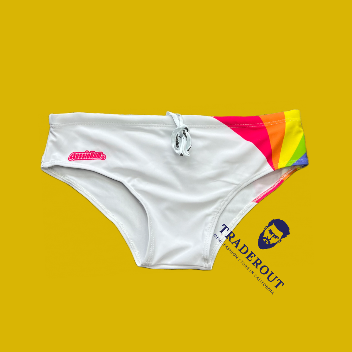 AussieBum Mens white Pride Splash Swim brief bikini Swimwear Size