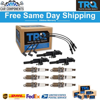TRQ New Ignition Coils Wires & Spark Plugs Fits For 2009-2012 Jeep Dodge Ram