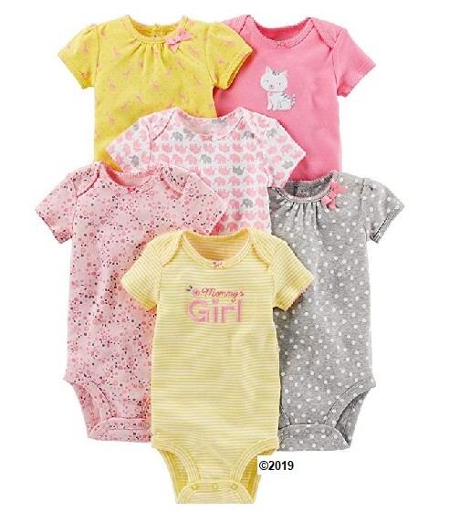 precious firsts made by carter's 6 short sleeve bodysuits