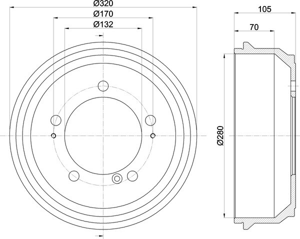 For Renault Master 2.5 D 2.8 dTI Vauxhall Movano Mintex Brake Drum Rear Axle