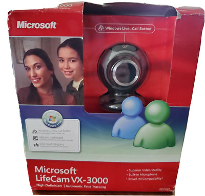 A Microsoft Lifecam VX-3000 Webcam with Microphone And Digital Zoom