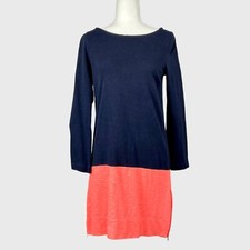 J Crew Maritime Womens Dress Colorblock Navy Blue Peach Shift  size XS