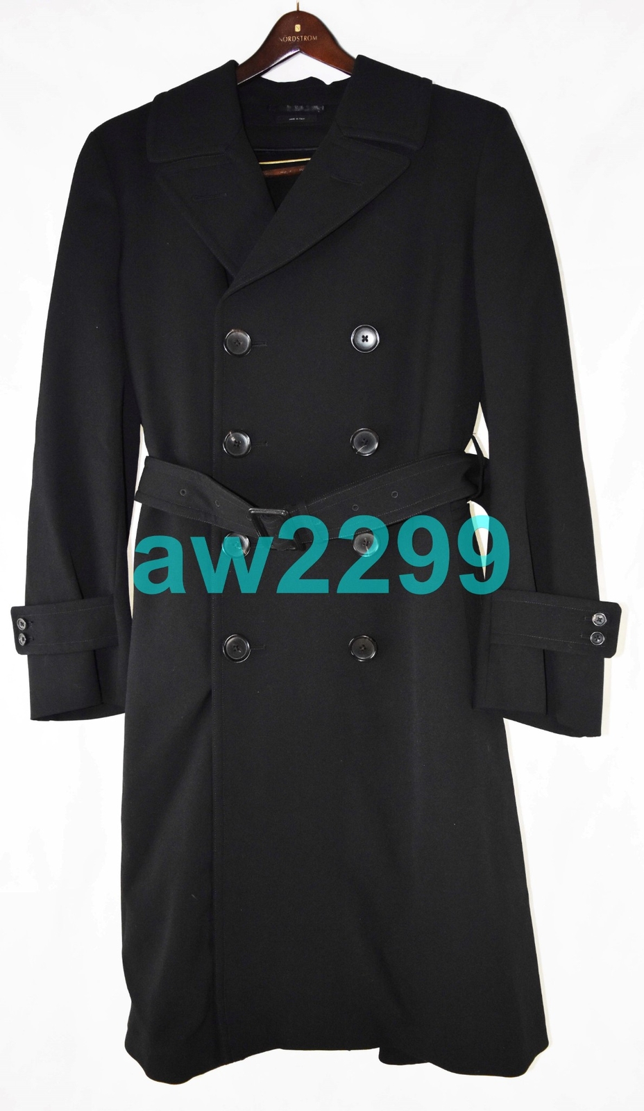 Tom Ford 100percent Wool Double-Breasted Belted Trench Coat with Hanger & Garment Bag image 2