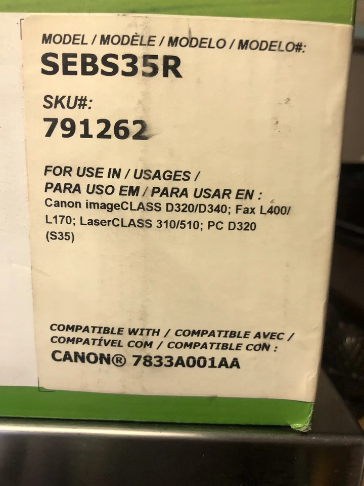 SUSTAINABLE EARTH REMAN TONER CARTRIDGE FOR CANON 7833A001AA, SEBS35R - Image 2 of 4