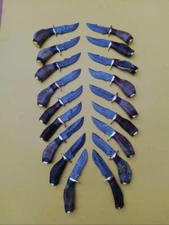 LOT OF 100  6 INCH HANDMADE DAMASCUS STEEL SKINNER KNIFE RAMS HORN W/SHEATH (HK)