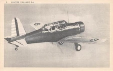 Postcard Aviation: Vultee Valiant 54, B&W Photo