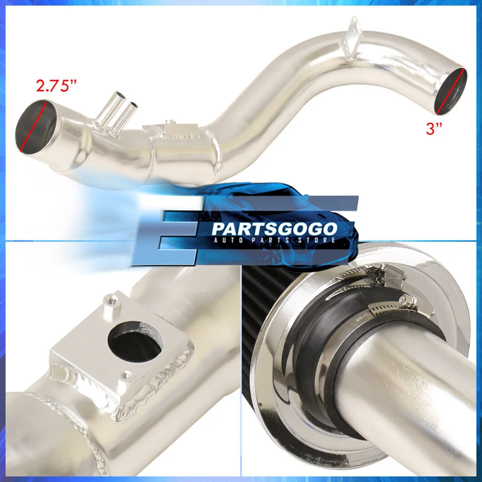 For 07-10 Scion tC Coupe 2.4 l4 Cold Air Intake Induction System Polish + Filter Foto 3 de 4