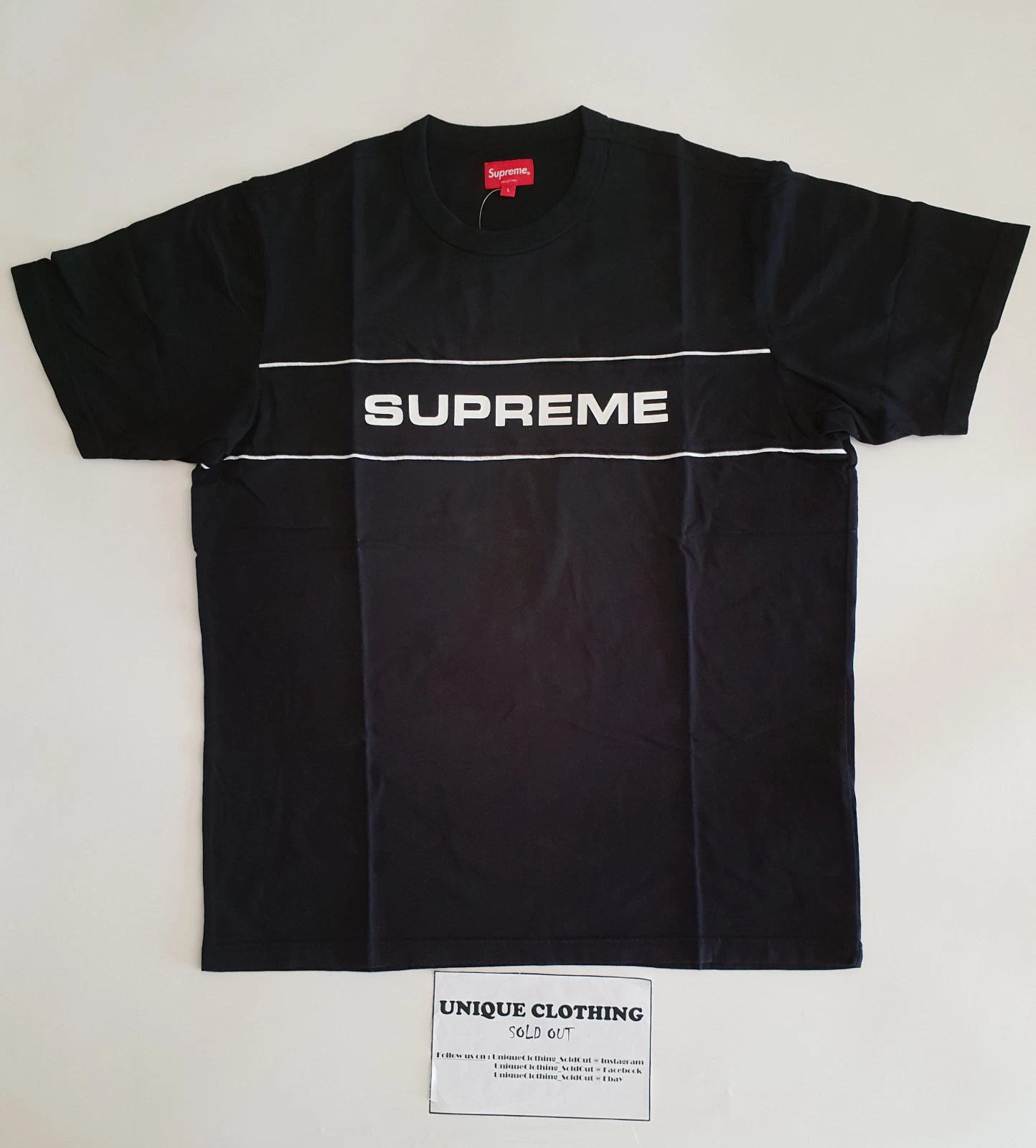 SUPREME TEAM RINGER BLACK L