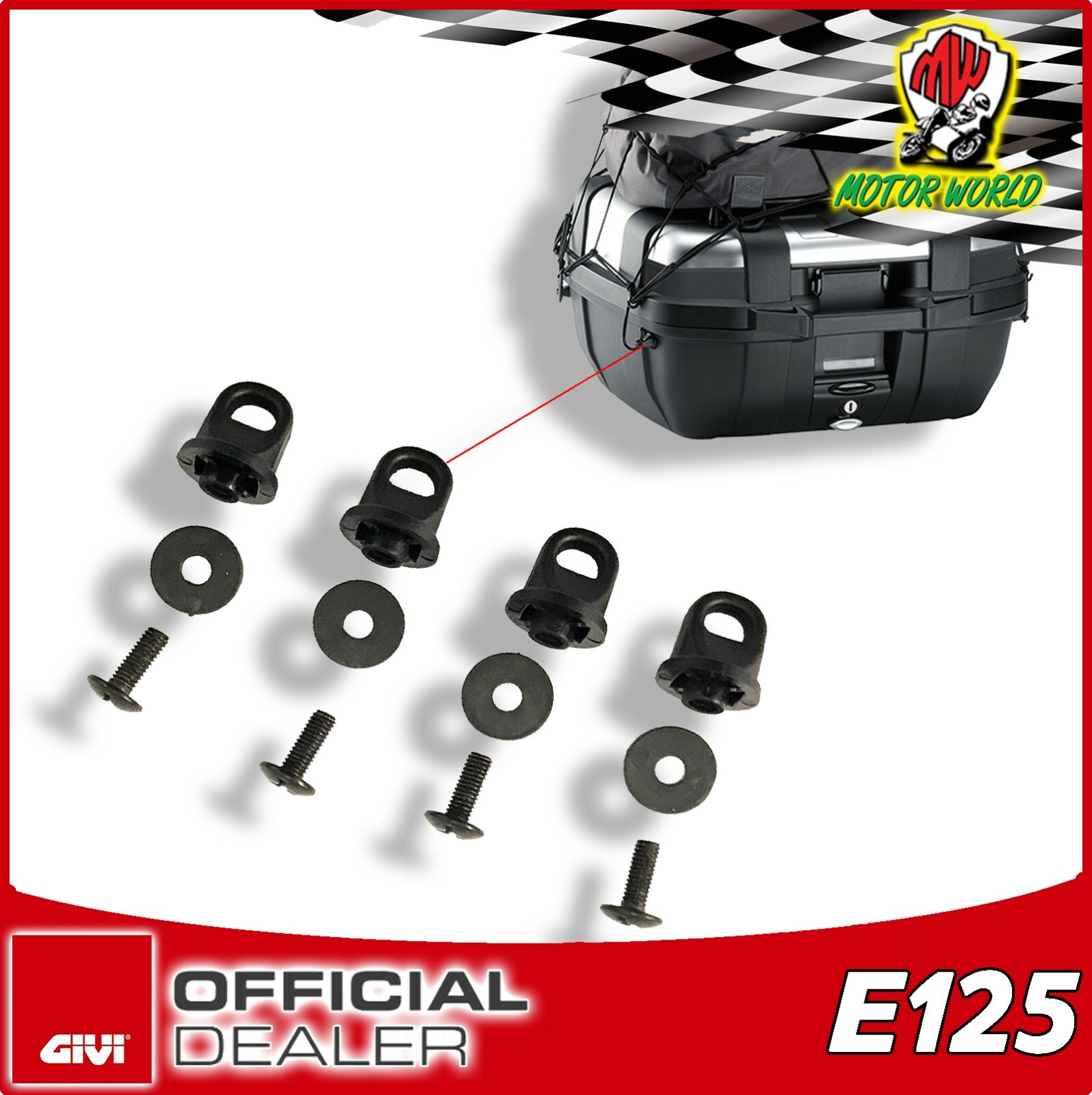 GIVI E125 KIT 4 ANELLI PER ANCORAGGIO RETE ELASTICA T10N SU TREKKER