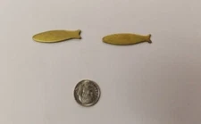 2 Fish Brass Inlays muzzleloader wood working knife making jewelry etc.