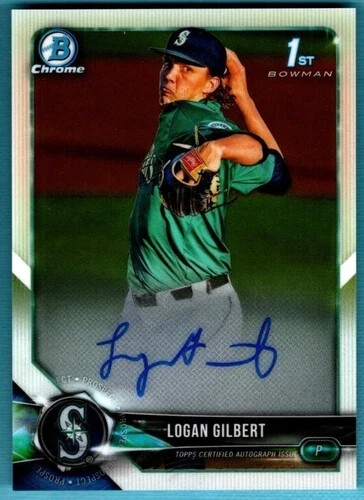 2018 Bowman Chrome Draft Autograph LG Logan Gilbert Rookie AUTO Seattle Mariners