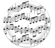 MUSIC MUSICAL NOTES BIRTHDAY PARTY KIT DESSERT PLATES & NAPKINS FOR 8 PEOPLE