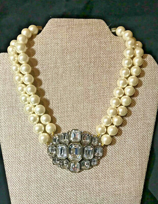 Heidi Daus ''Ice Cluster'' 2 Strand Beaded Drop Necklace NWT Ret $280