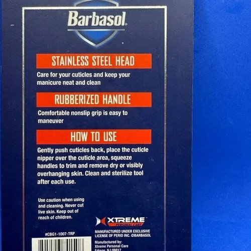 Barbasol Cuticle Nipper with Rubberized Handle - Picture 2 of 2